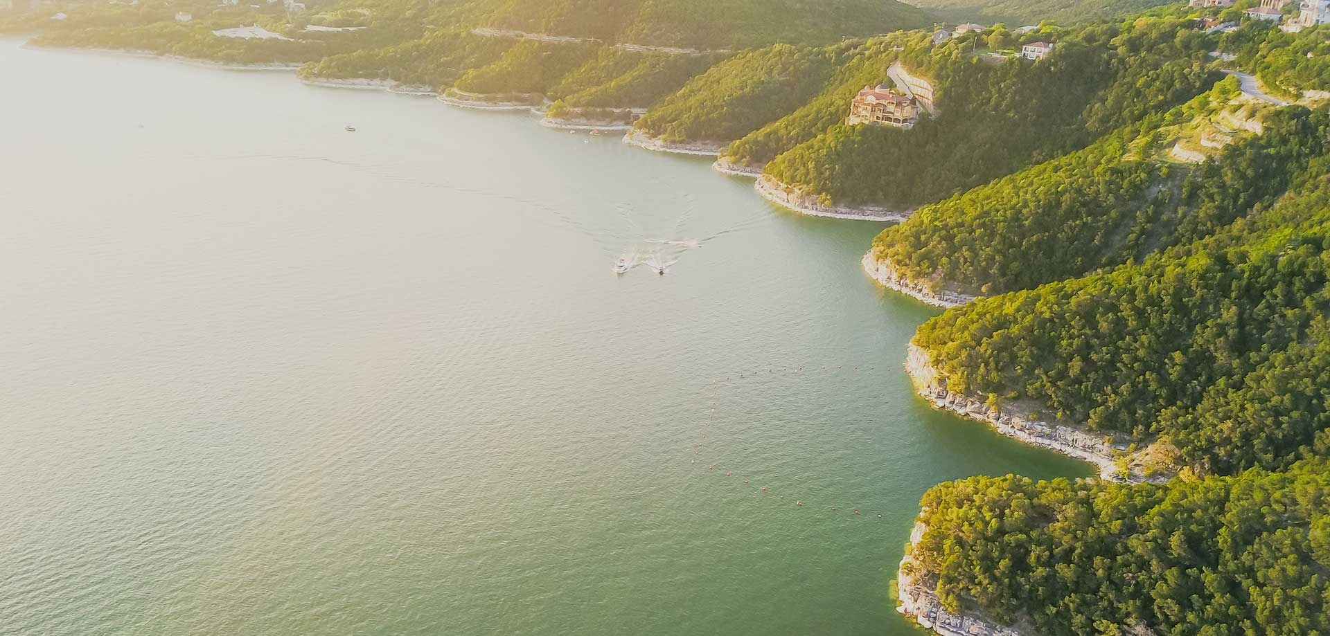 aerial view of Lake Travis