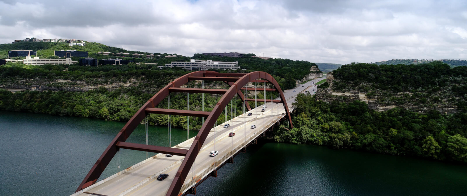 Cars going over the Austin Bridge