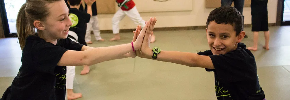 Kids practicing martial arts