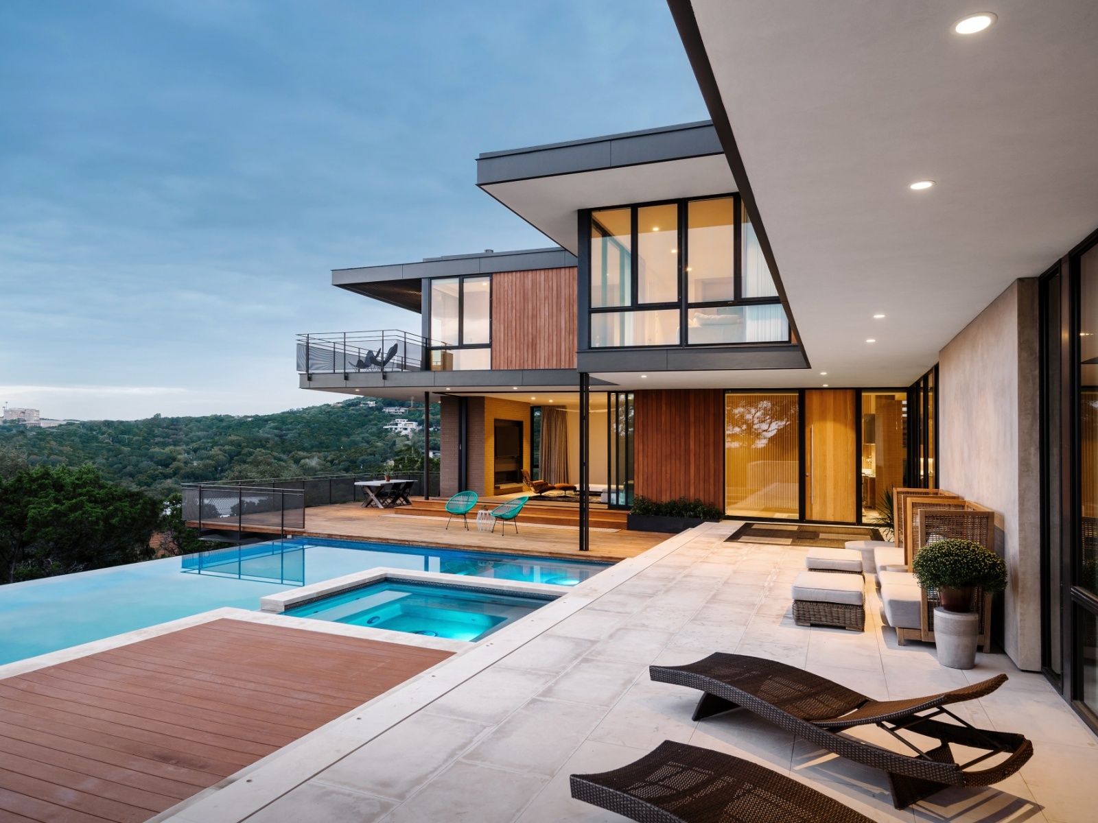 New modern home with a pool