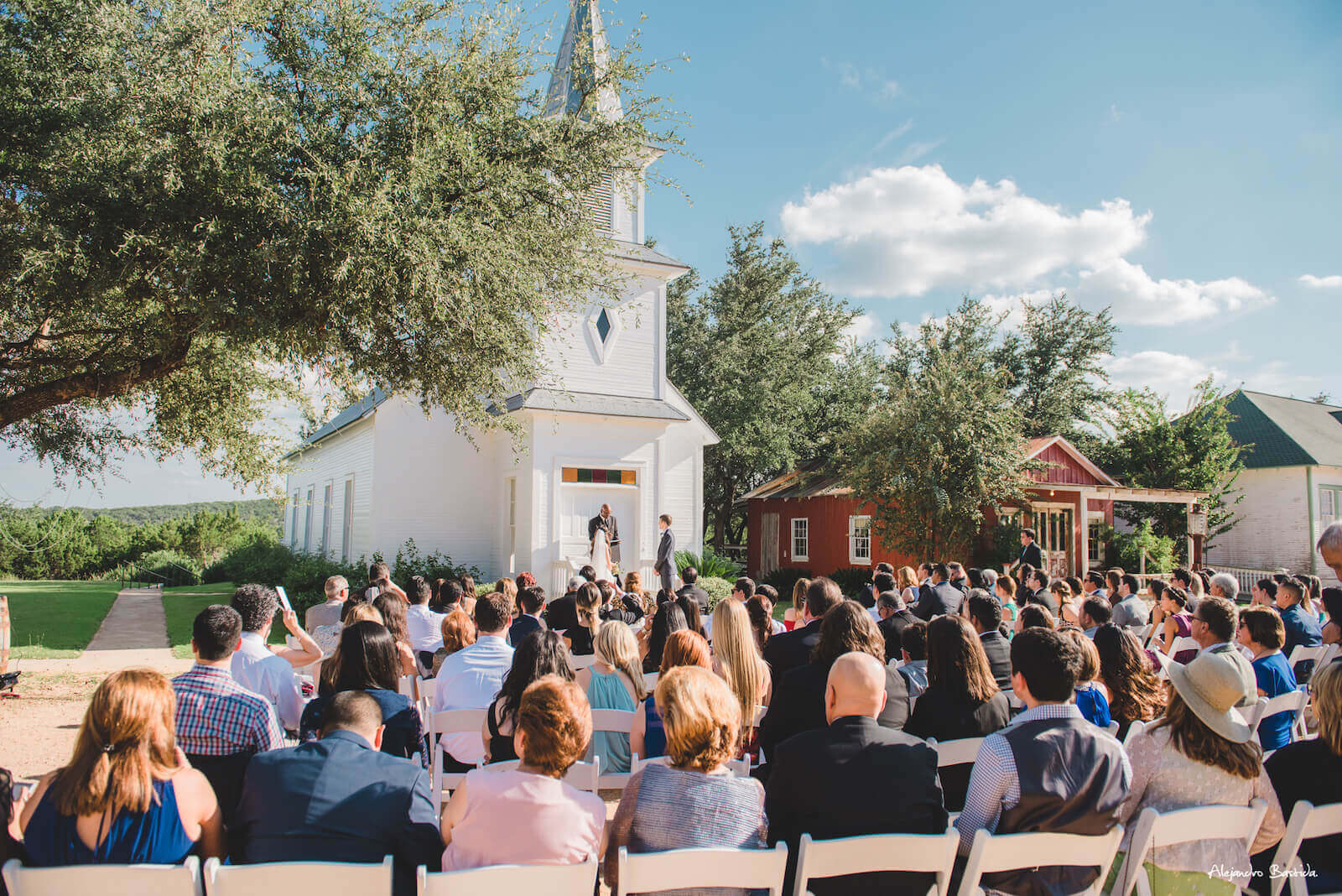 Small wedding ceremony at Star Hill Ranch