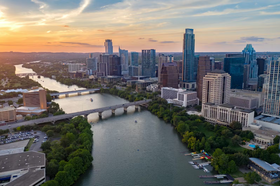 Aerial view of Austin Texas