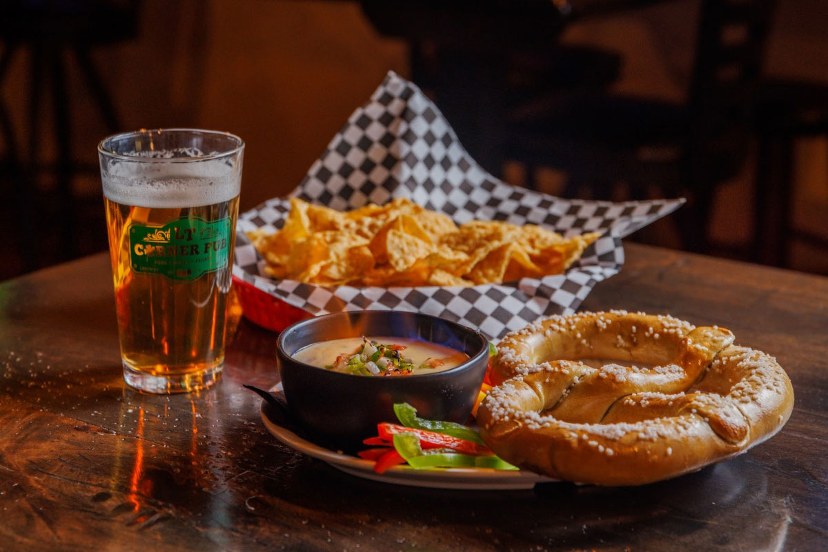 Pretzel and Queso from LT Corner Pub in Texas