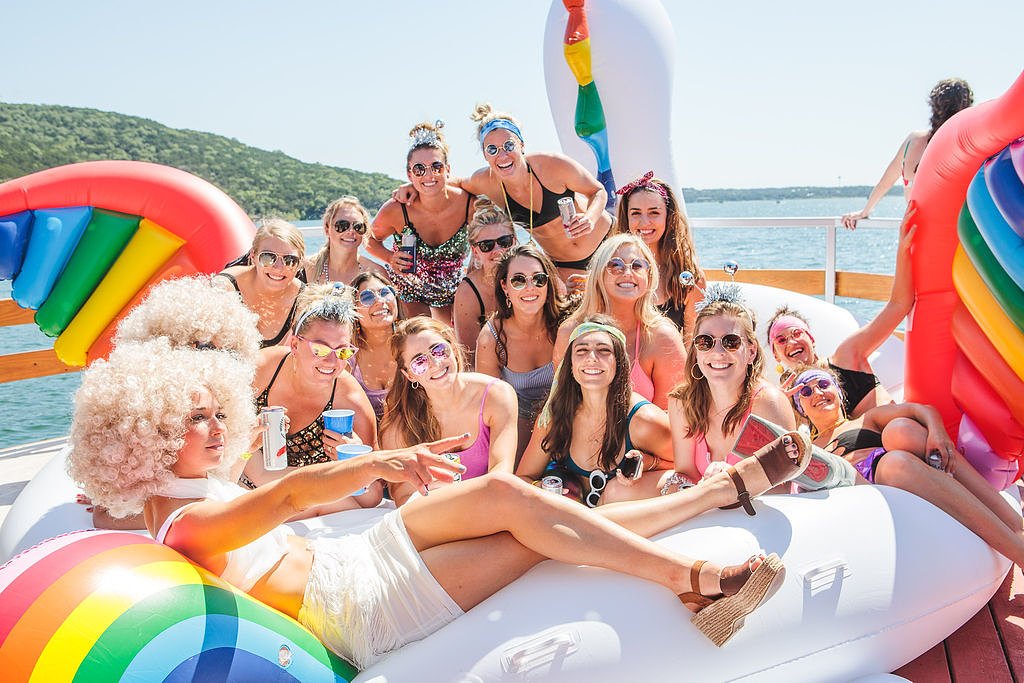 Friends having fun on Lake Travis, Texas